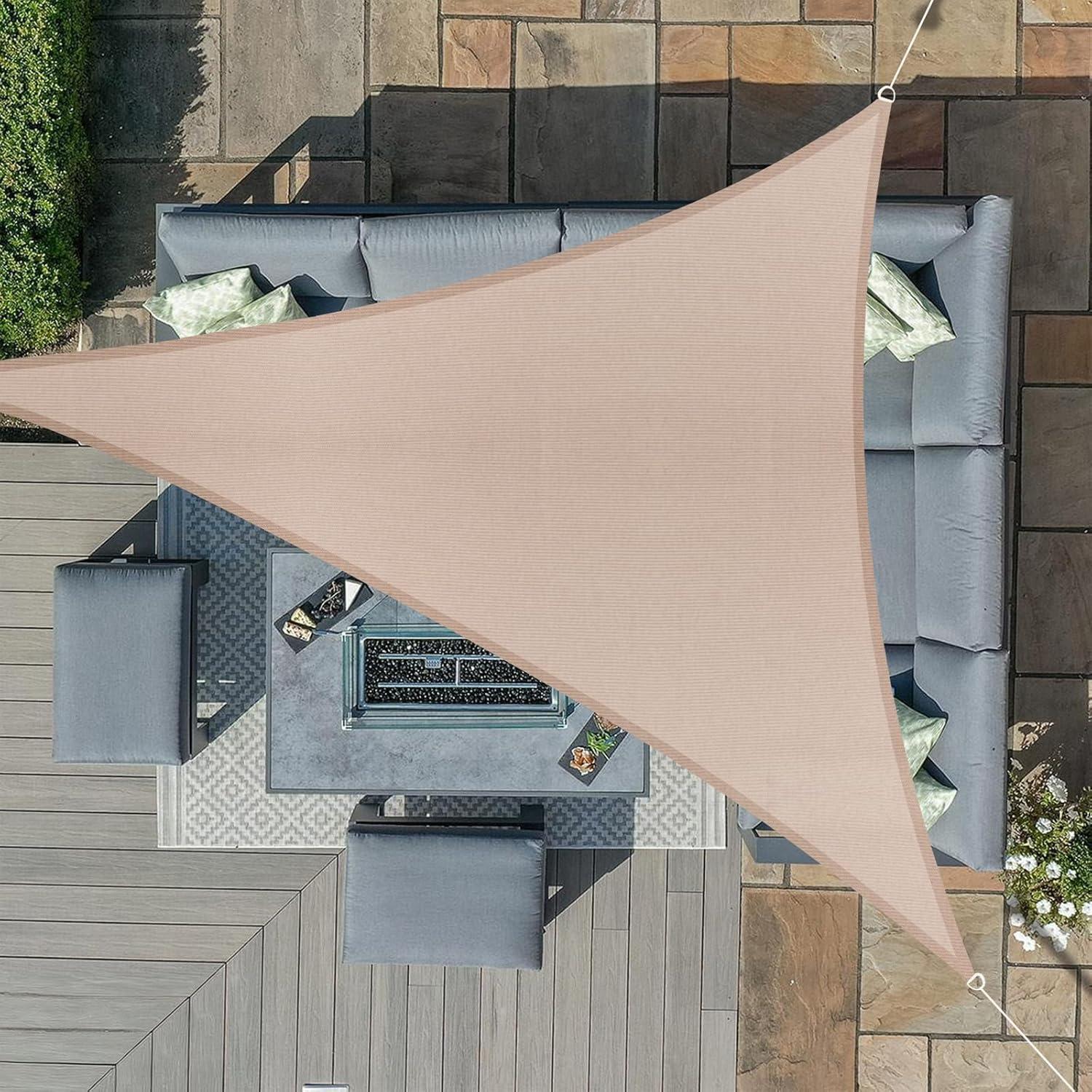 Sonnensegel Dreieckig Wasserdicht Uv Schutz 95 Garten 5x5x5 Taupe