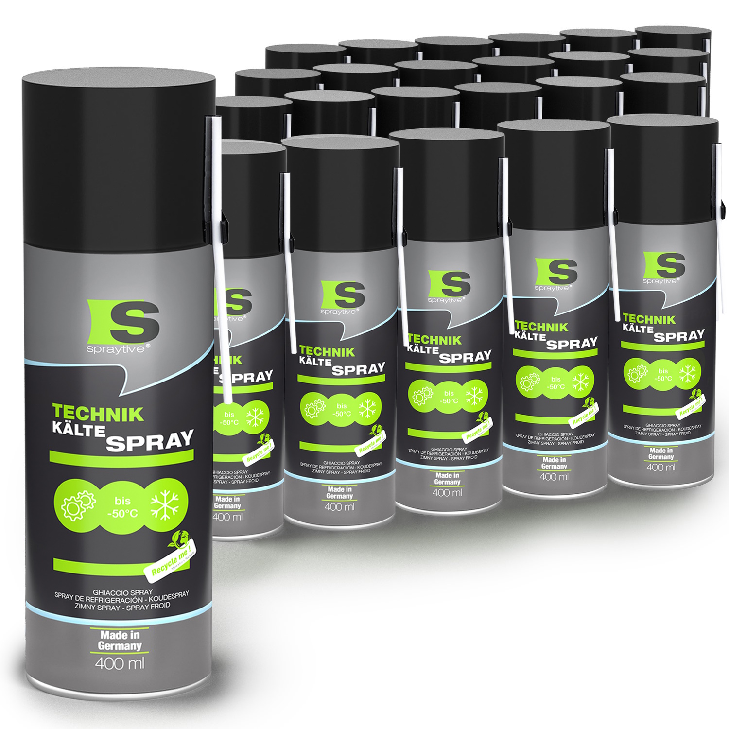 Spraytive 24x 400ml Kältespray Werkstatt: Eisspray Vereisungsspray Bis -50°c