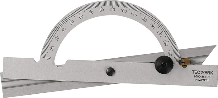 Tecwerk Winkelmesser Gradbogen-ø 100 Mm Schienenlänge 150 Mm