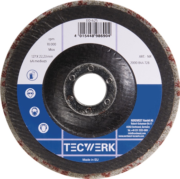 Tecwerk Vlies-kompaktscheibe Buf010 Ø 125 Mm Bohrungs-ø 22,23 Mmmit Fiberglasrücken Anthrazit 2s-f Super Finish