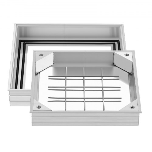 Schachtabdeckung Mit Rahmen 30 X 30 Cm, Unsichtbarer Schachtdeckel Auspflasterbarer Klärgrubendeckel Aus Aluminiumlegierung Für Integrierten Abflusskanal Auf Gehwegen In Gärten Auf Terrasse