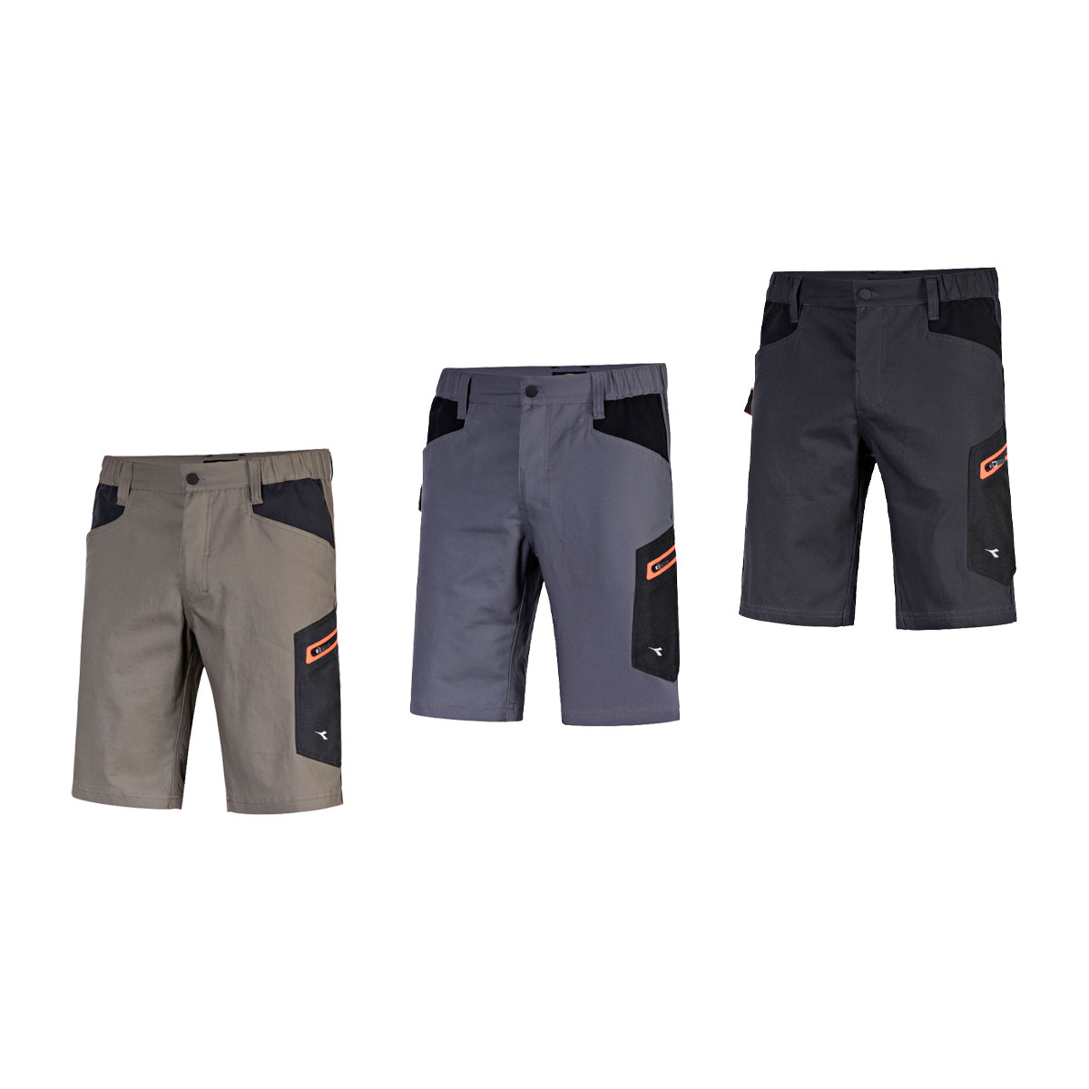 Diadora Bermuda Stretch 2.0 Arbeitsshorts - Xs - Schwarze