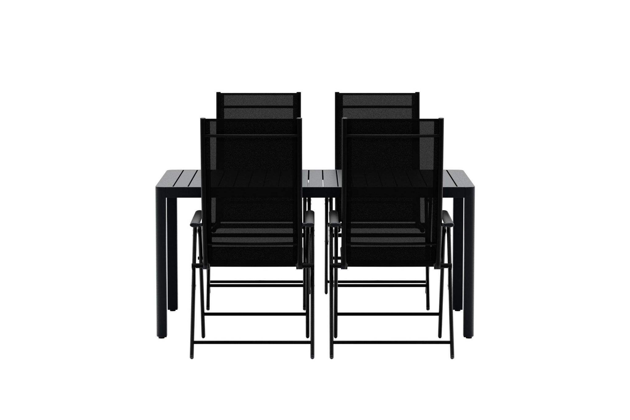 Giardini Gartenset Tisch 90x150 Cm Schwarz 4 Stühle Schwarz.