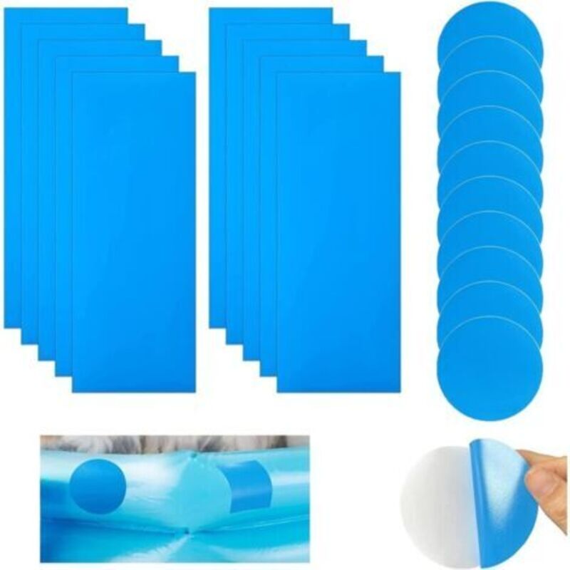 Rustine Piscine Kit De Réparation Patchs De Réparation Auto Adhésifs Pvc Patch Liner Piscine Pour Piscines Matelas 20 Pièces