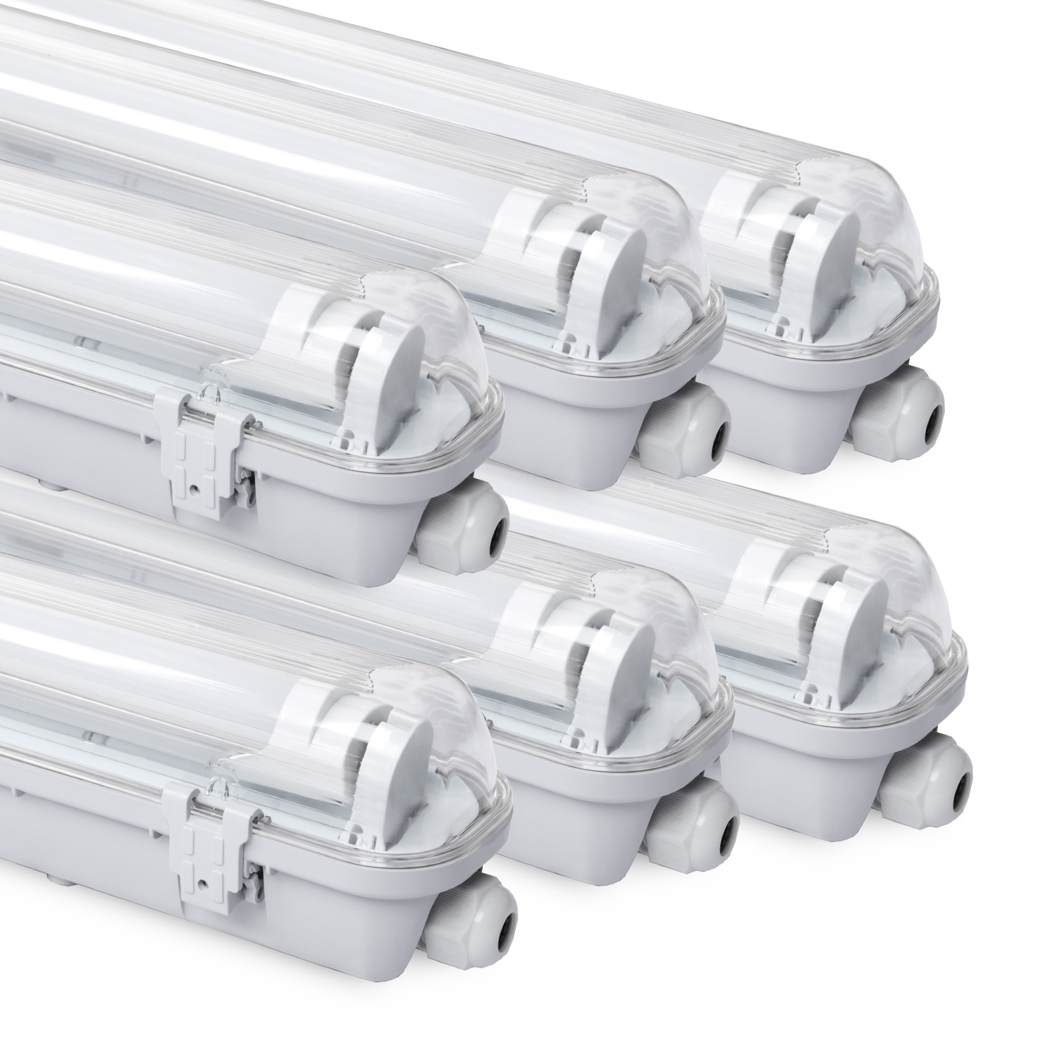 Jiubiaz Led Feuchtraumleuchte 6er Set Ip65 - T8/g13 Wannenleuchte 150 Cm - 24w Pro Stück - 6500k Kaltweiß - 2400 Lm