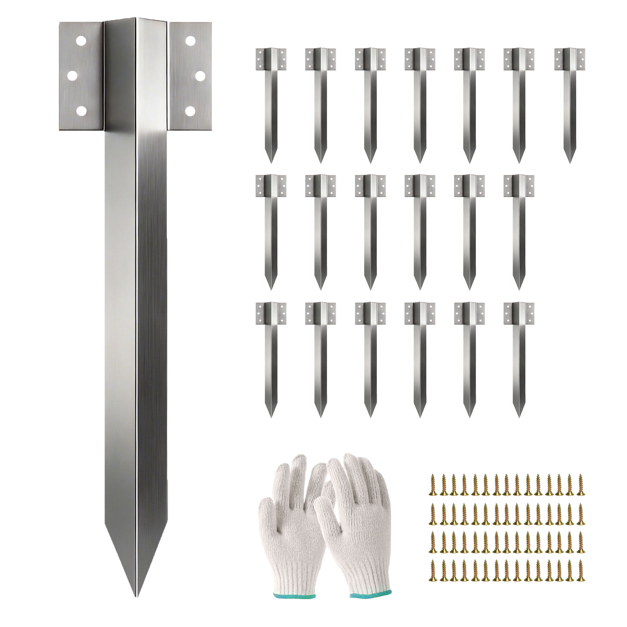 20er-pack Eisenbahnschwellen-halterungen, Metall-garten-hochbeetpfähle Mit Schrauben & Handschuhen