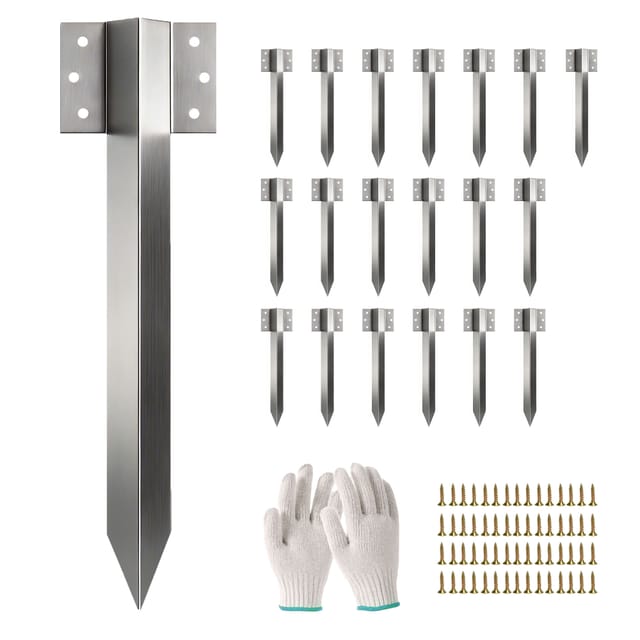 20er-pack Eisenbahnschwellen-halterungen, Metall-garten-hochbeetpfähle Mit Schrauben & Handschuhen