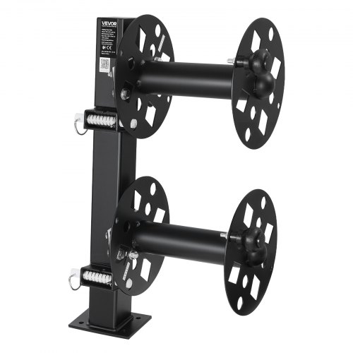 Doppel-schweißkabeltrommel, Schlauchtrommel Mit 2 Leertrommel Für 38,1m 70mm² / 45,7m 50mm² Schweißkabel, Manuelle Doppelschweißkabelrolle Aus Stahl Mit Sicherungsstift Für Industrie Werkstatt