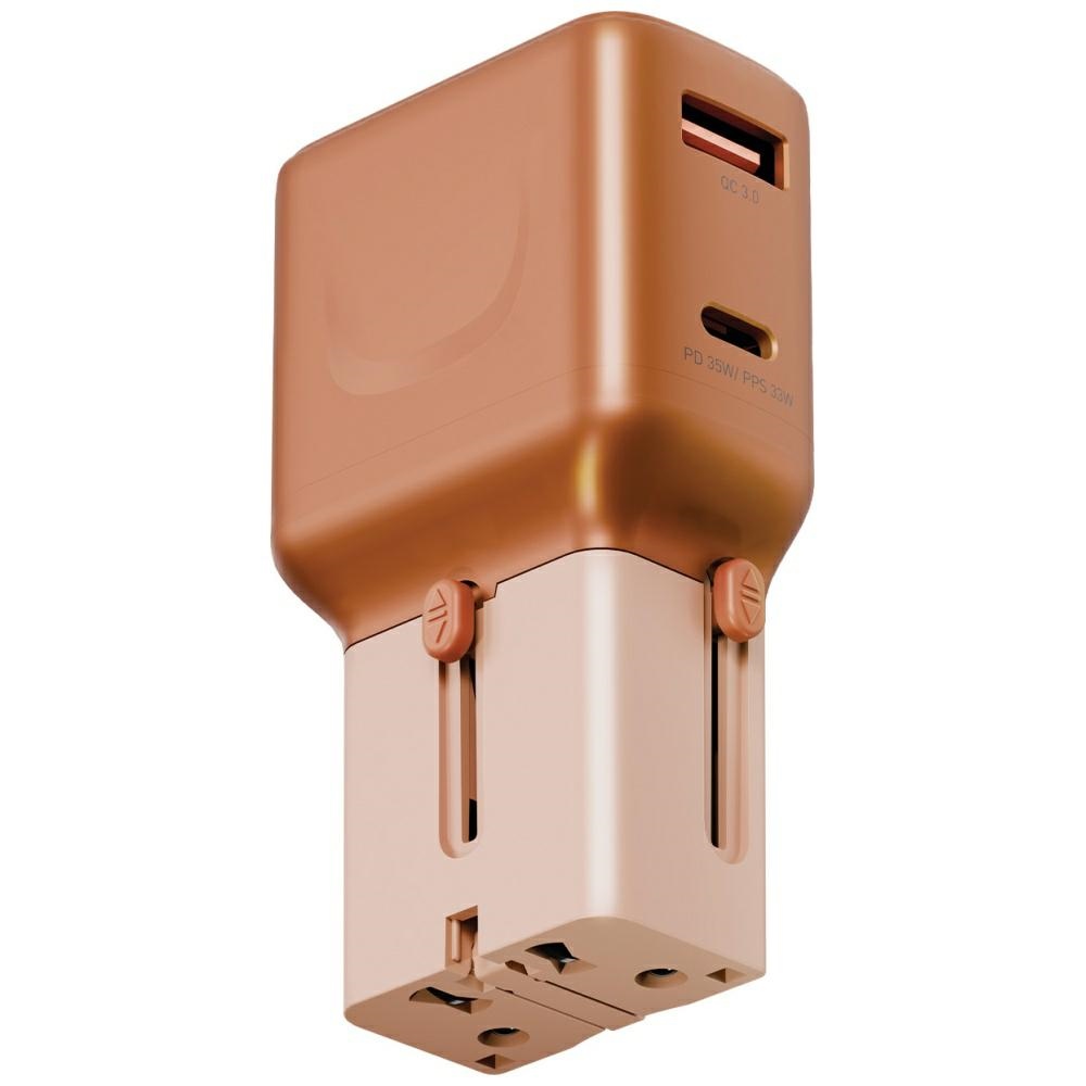 Energea Travelgo Adapter 35 Usb-a/usb-c 35w Wandladegerät Orange