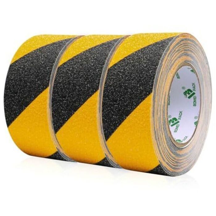 Rutschfestes Treppenband – 3 Rollen – Schwarz-gelb Gestreift – 5 Cm X 10 M – Hohe Griffigkeit