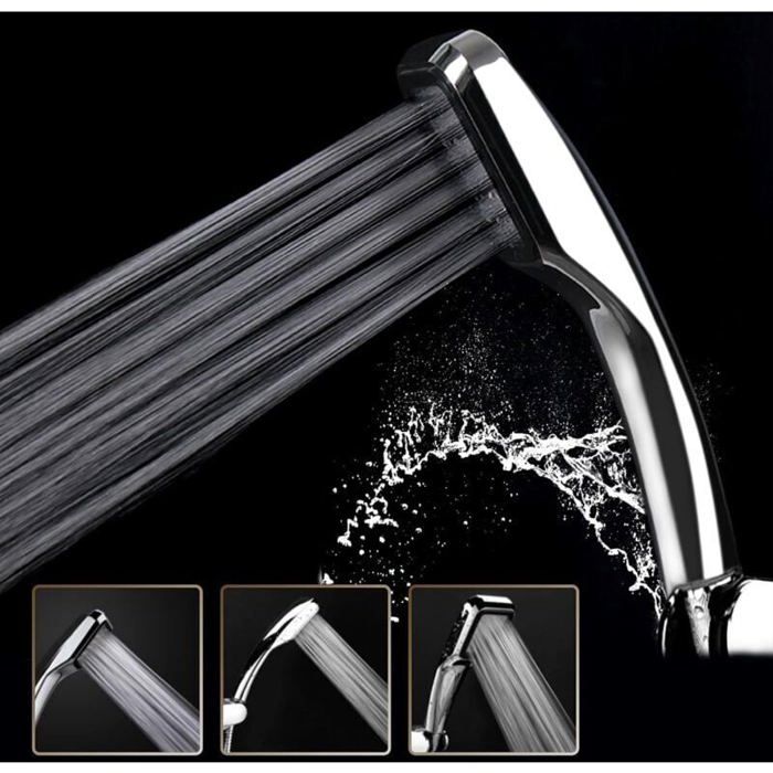 Hochdruck-handbrause – 300 Wasserdüsen – 300 % Mehr Strahlleistung – 30 % Wasserersparnis – Verchromte Oberfläche – Umweltfreundliches Abs-material