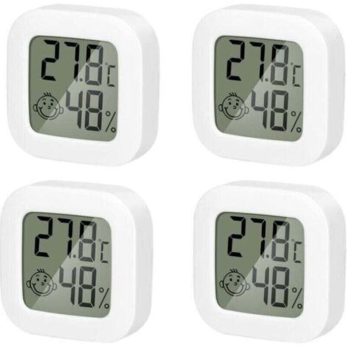 Vier Mini-hochpräzisionsthermometer Und Hygrometer Mit Komfortanzeige, Geeignet Für Den Einsatz Zu Hause, Im Gewächshaus Oder Im Büro.