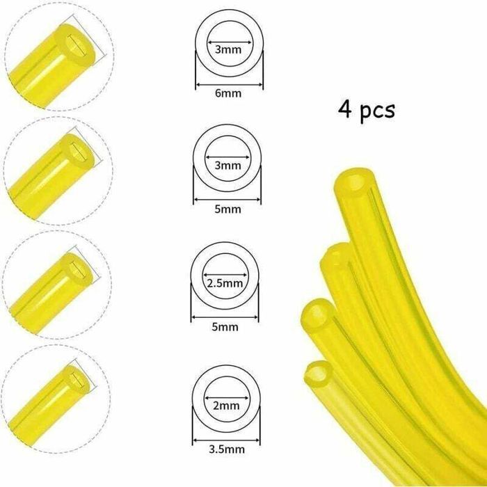 Flexibler Kraftstoffschlauch – 4-teiliges Set – 1,5 Meter – Hochwertiges Pvc-material – Hochtemperaturbeständig