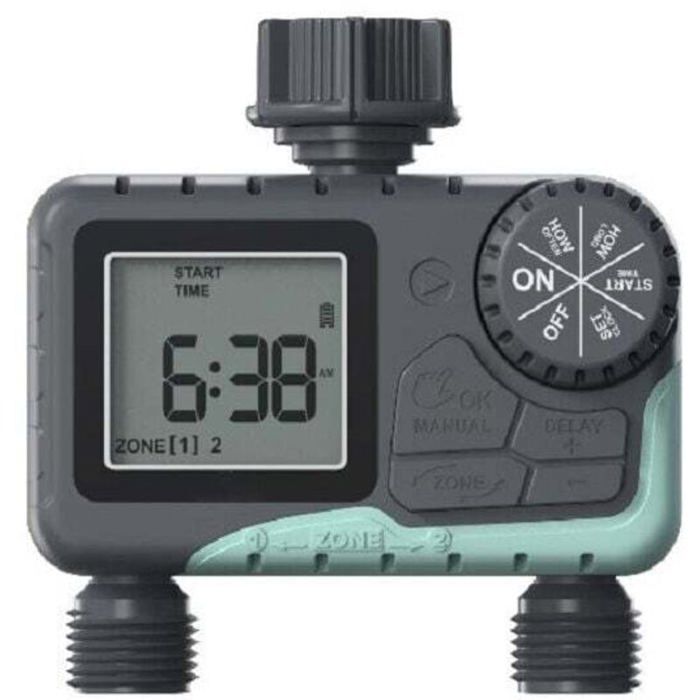 Zwei-wege-bewässerungstimer – Lcd-anzeige – Manuelle Und Automatische Funktionen – Flexible Bewässerungszeit
