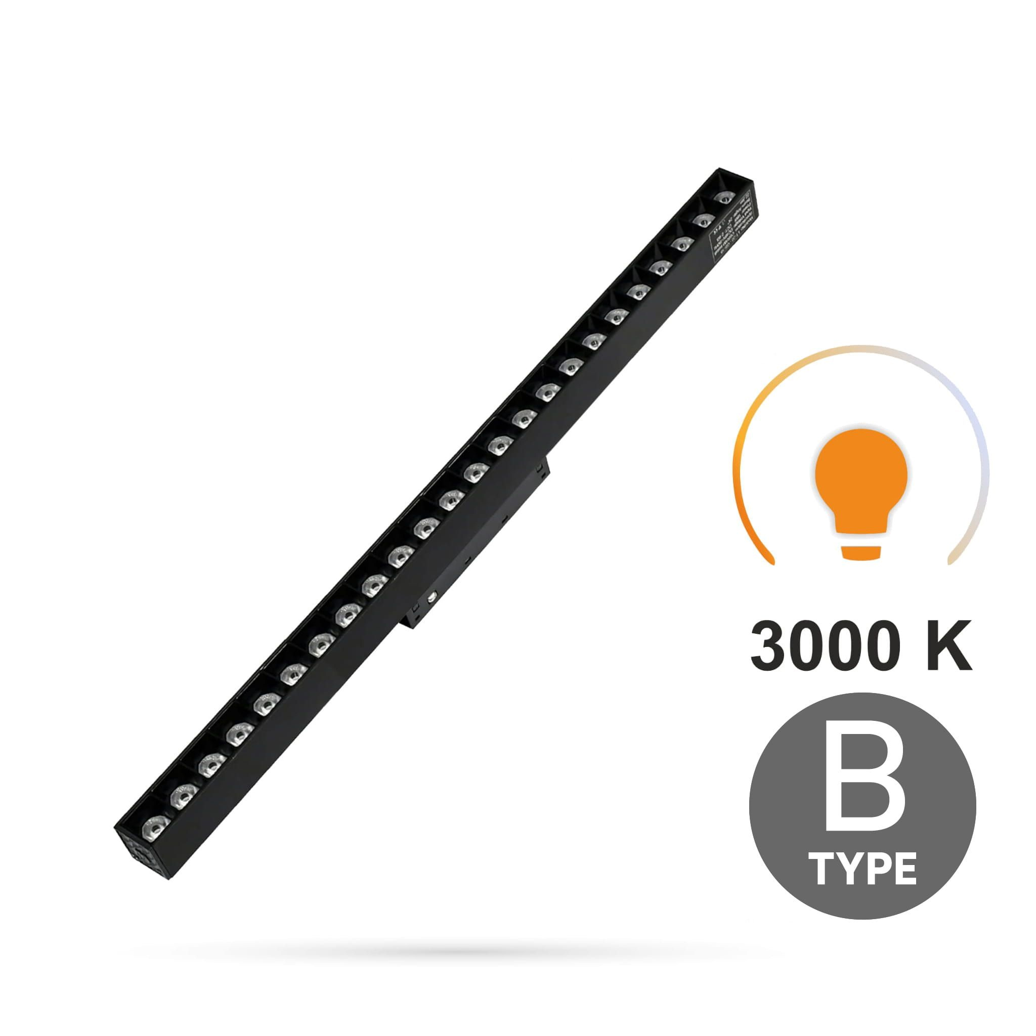 Linearer Gitterstrahler 24 W 3000 K Warmweiß Typ B Für Smart Track Magnetschienen 48 V Dc