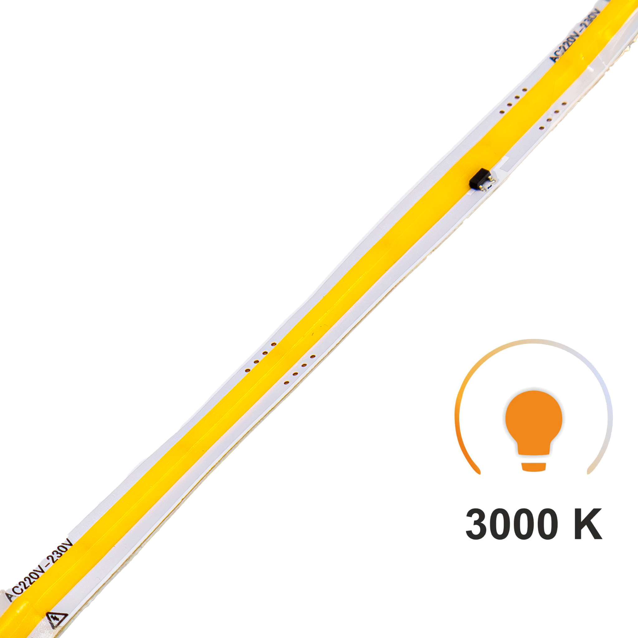 Led-streifen 1 M Cob 220 V 3000 K 296 Leds/m 8 Mm