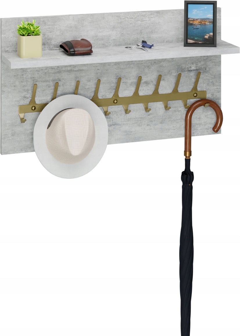 Kleiderbügel Loft 70 Cm – Gold + Heller Beton, Robust Und Stilvoll