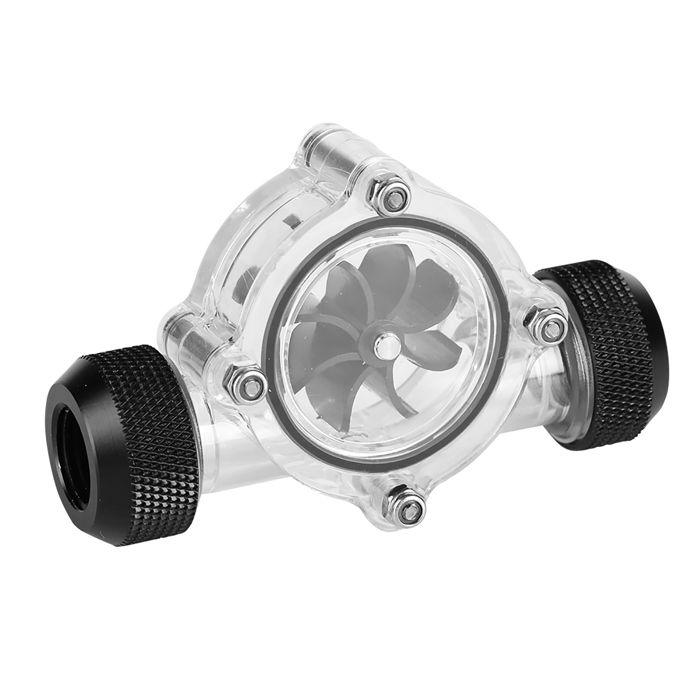 Durchflussmesseranzeiger Mit G1/4"-gewindeanschluss Für Wassergekühlte Pc-systeme, 8-rad-ausführung (schwarz).
