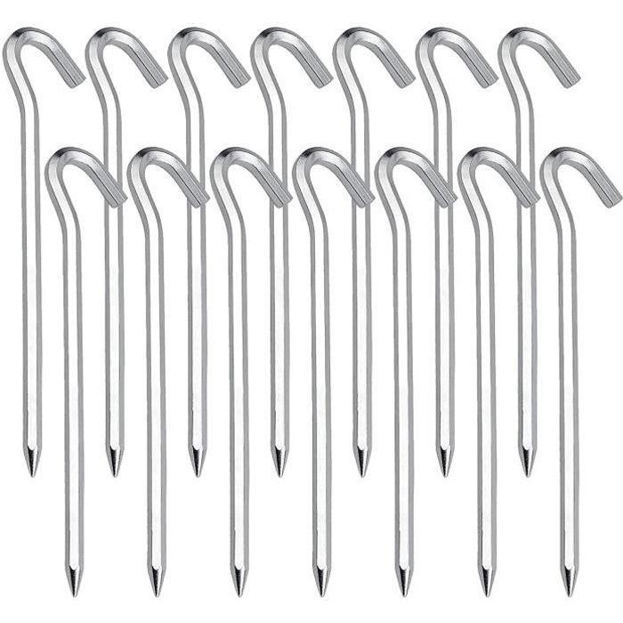 14-teiliges Zeltpflock-set, Stahl-zeltheringe, Bodenhaken - Geeignet Für Garten- Und Campingzelte.