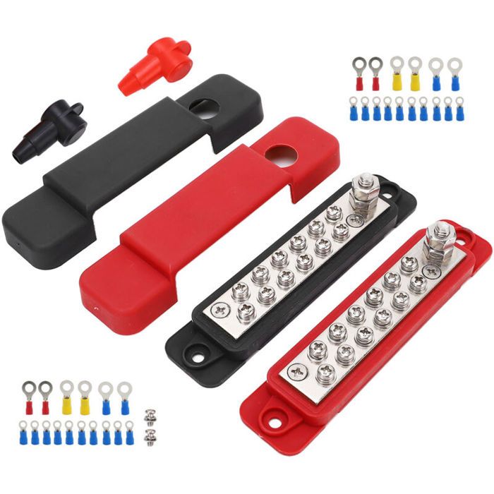 Ein 12-kanal-12v-180a-stromverteilungsmodul Mit Sammelschienen, Geeignet Für Fahrzeuge/schiffe, Mit 32 Klemmenblöcken.