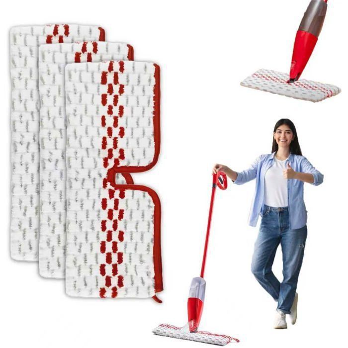 3-teiliges Ersatzset Für Vileda Sprühmopps, 2-in-1 Wiederverwendbare Mikrofaser-mopptücher, Geeignet Für Vileda 1-2 Max Sprühmopps.