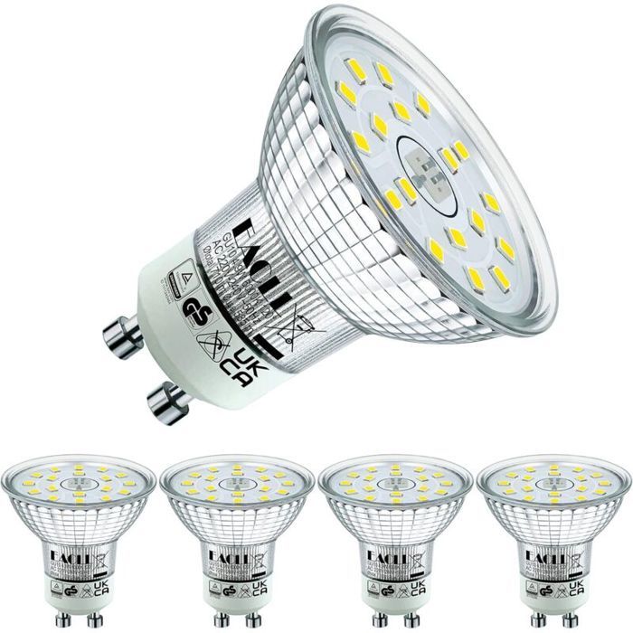 10 Led-lampen, Kaltweißes Licht, 4,9 Watt (entspricht Einer 75-watt-glühbirne), 4er-pack, 6000k Farbtemperatur, 585 Lumen, Flimmerfrei, 120° Abstrahlwinkel, Nicht Dimmbar, 230v Wechselstrom.