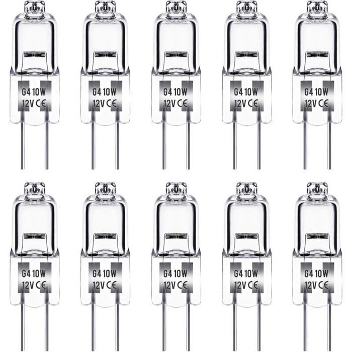 G4 12v 10w Halogenlampe – Warmweiß 2800k – 10er-pack – Farbwiedergabeindex 99, 360° Abstrahlwinkel