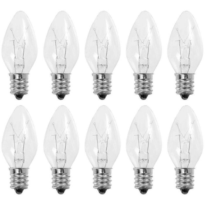 Ersatzbirnen Für E12-haushaltslampen In Warmweiß, 10er-packung C7-aquaforge-birnen