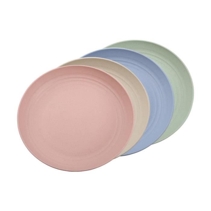 Teller - Markenlos - 25 Cm - Unzerbrechlicher Kunststoff - 4-teiliges Set - Spülmaschinenfest