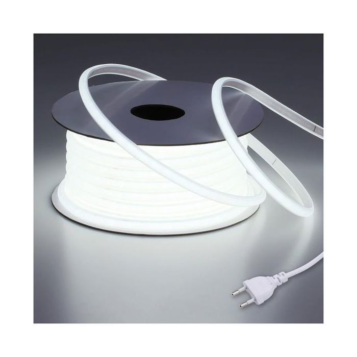 220 V Ip65 Wasserdichter 15 M Cob-led-streifen, 6000 K Kaltweißes Licht – Flexibles Kabel, Zuschneidbar, Ideal Für Baustellen – Transformatorlos, Einfache Installation