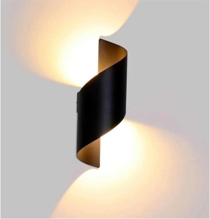 12-w-led-außenwandleuchte, Ip66 Wasserdichte Aluminium-außenwandleuchte, Modernes Warmweiß/schwarz