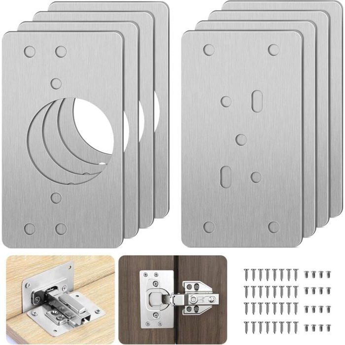 8 Scharnier-reparaturwinkel, Inklusive Schrauben, Geeignet Für Holzmöbel.