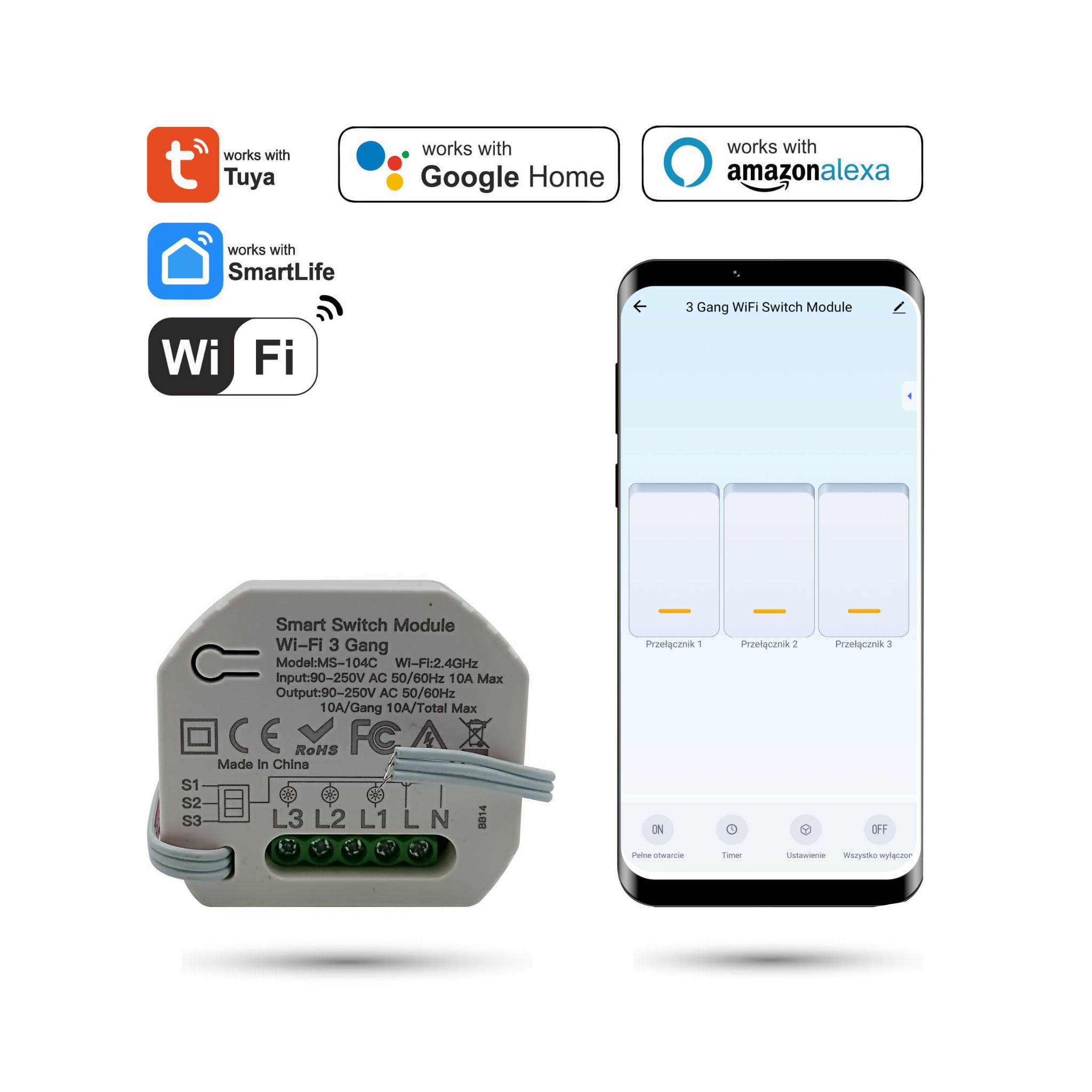 Tuya 3-kanal-wlan-lichtsteuerung