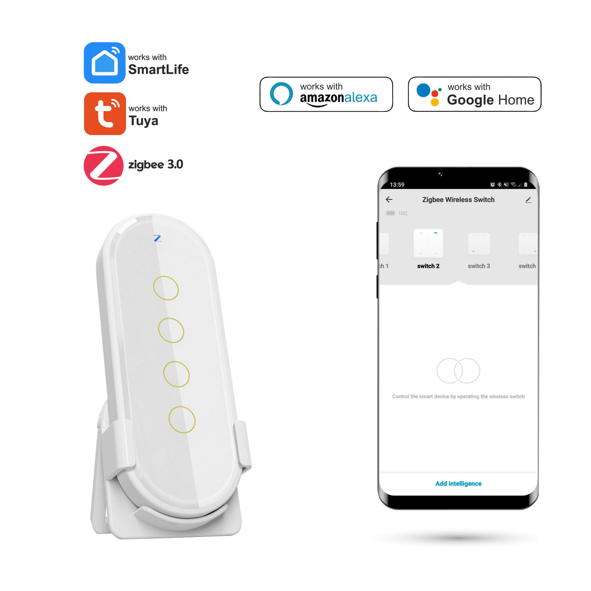 Zigbee Tuya/smartlife White Scene Fernbedienung