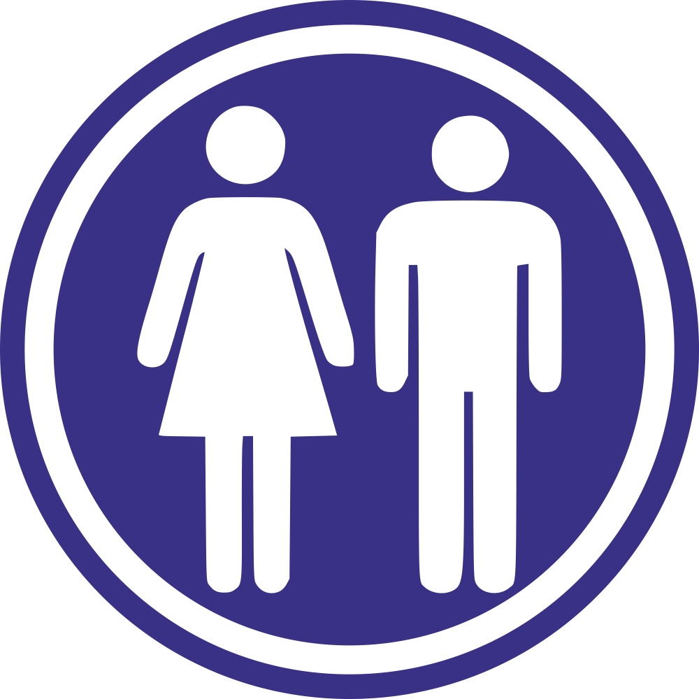 Informationsaufkleber – Damen- Und Herrentoilette, 10 Cm