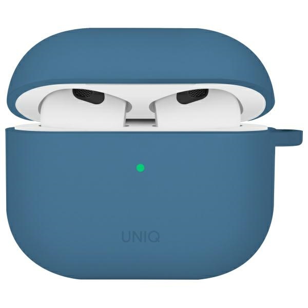 Uniq Schutzhülle Für Nexo Airpods 4 + Ohrhaken, Silikon, Blau/pazifisch Blau