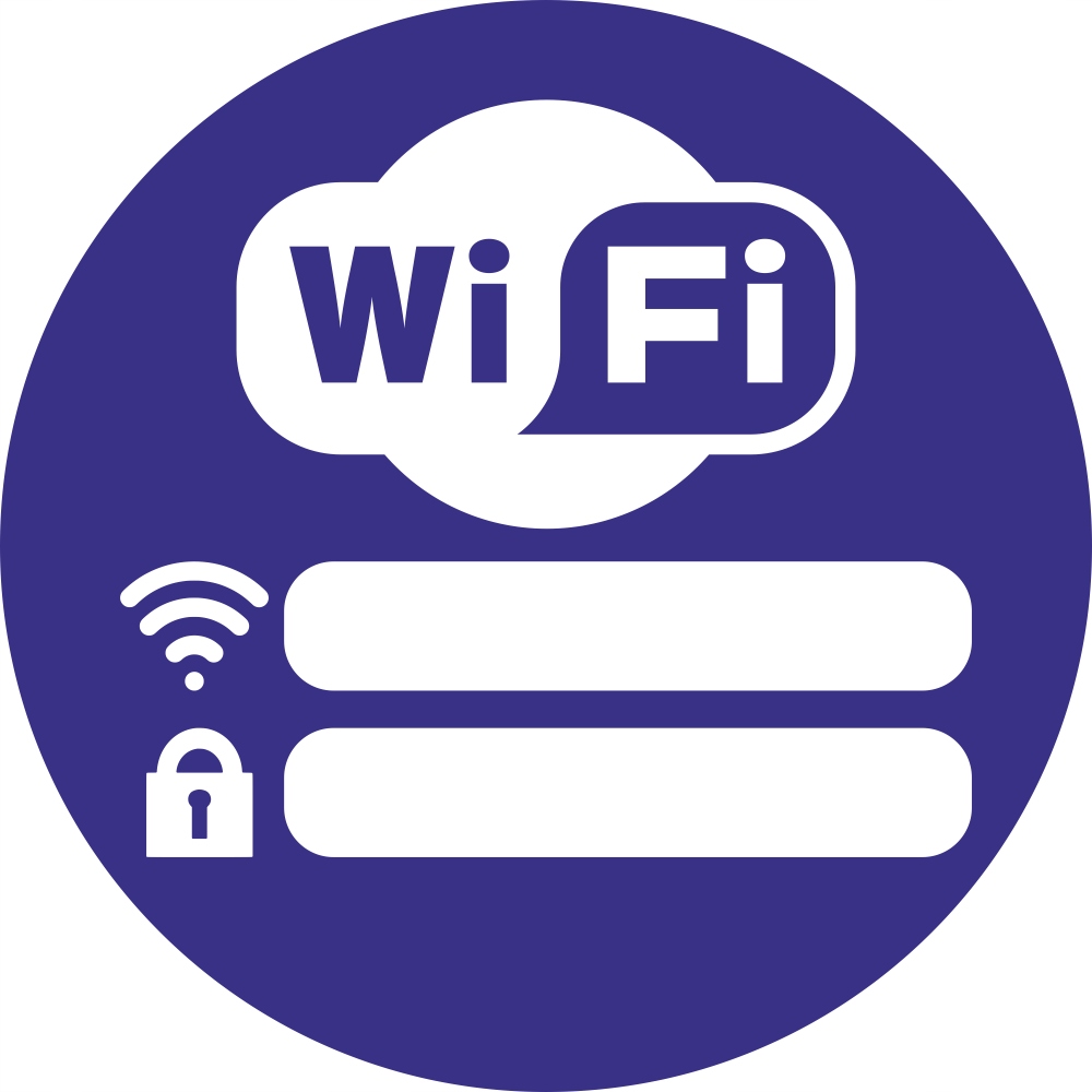 Informationsaufkleber – Kostenloses Wlan, Blau, 10 Cm