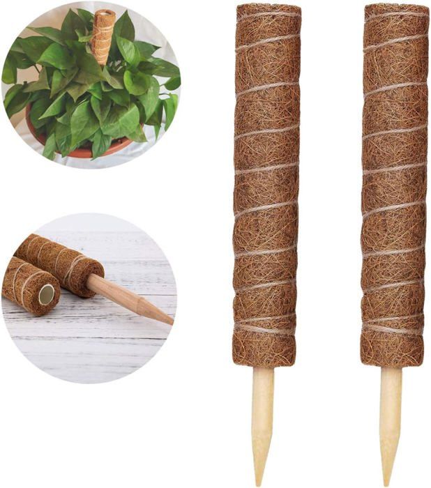2-teiliges Pflanzenstützset, Kokosfaserstütze, Kokosnussstängel, Kokosholzstäbe, Geeignet Zur Verlängerung Des Wachstums Von Kletterpflanzen Im Hausgarten