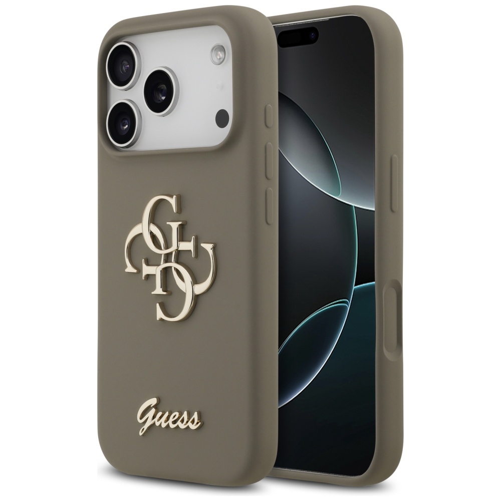 Guess Silikonhülle Mit Großem 4g-schriftzug Für Iphone 17 Pro, Braun