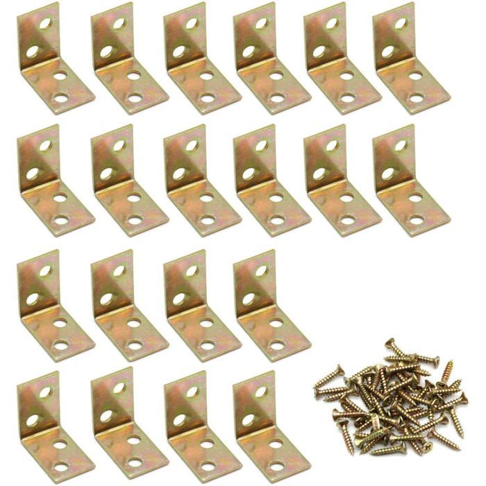 20-teiliges Rechtwinkliges Montagesystem Mit Holzverbindern, Geeignet Für Regale, Schränke Und Trennwände (23 X 23 X 32 Mm)