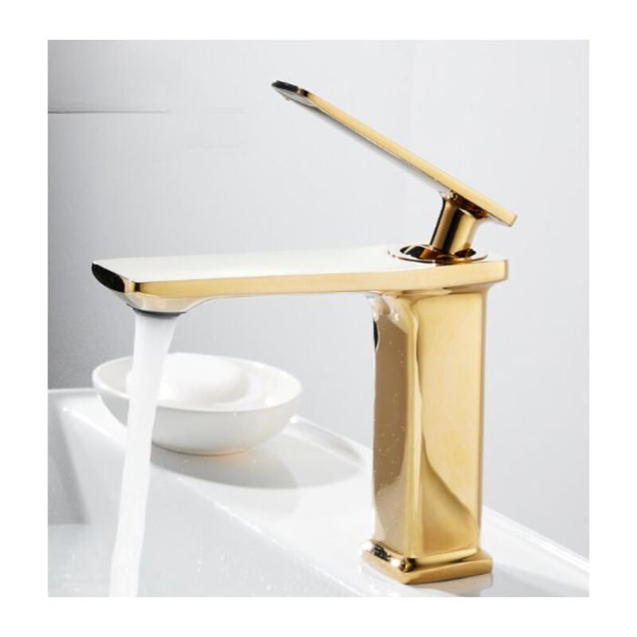 Badezimmerarmatur Aus Vollkupfer, Warm- Und Kaltwasser, Gold