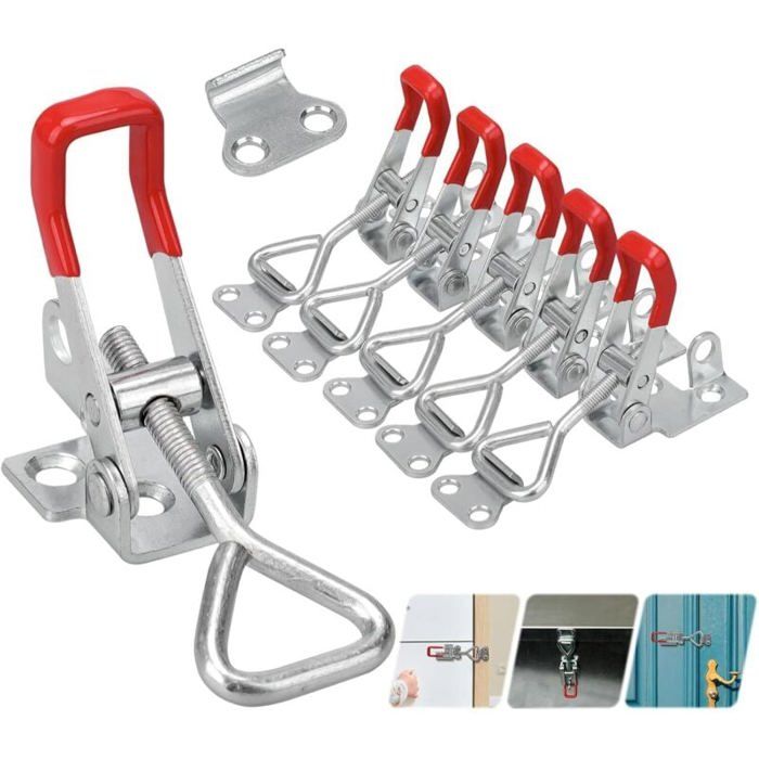 Verstellbarer Kippriegel – 6-teiliges Set – Material: Metall – Tragkraft: 100 Kg – Rostbeständig