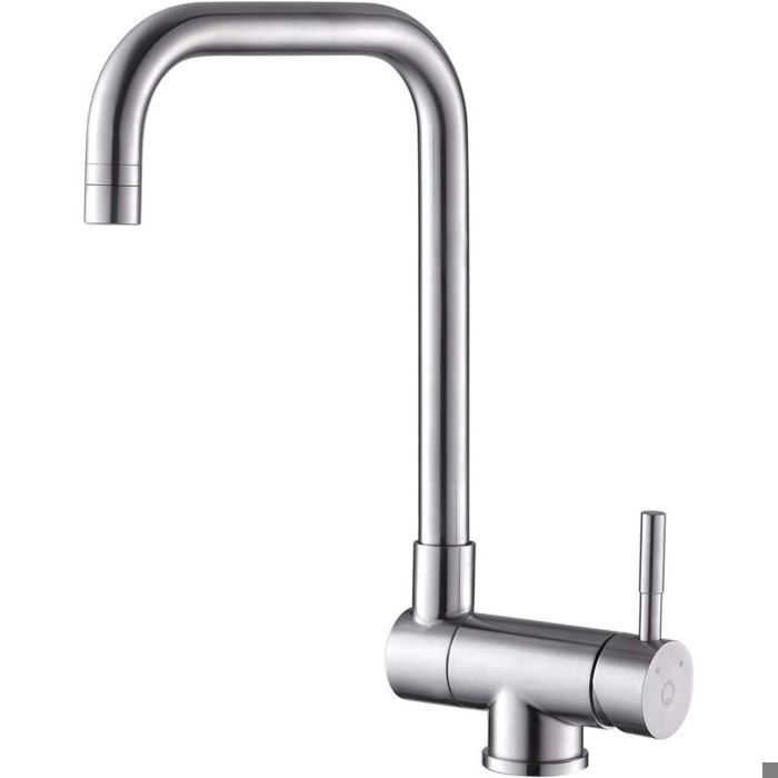 Klappbare Küchenarmatur – Zwei Strahlarten: Normal Und Brause – 180° Klappbar – 360° Drehbar – Edelstahl Matt