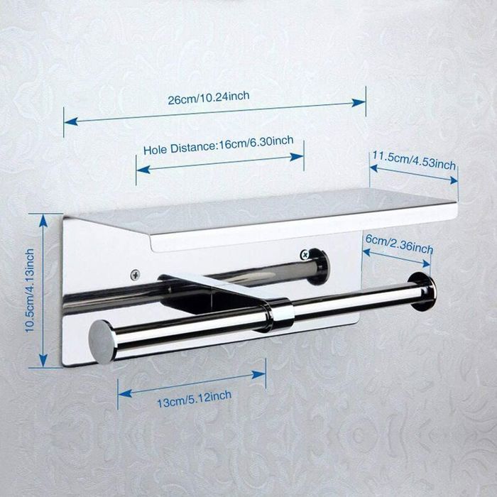 Doppelrollen-toilettenpapierhalter Zur Wandmontage, Mit Zwei Rollen Toilettenpapier, Ablagefach Aus Edelstahl 304, Toilettenpapierhalter.