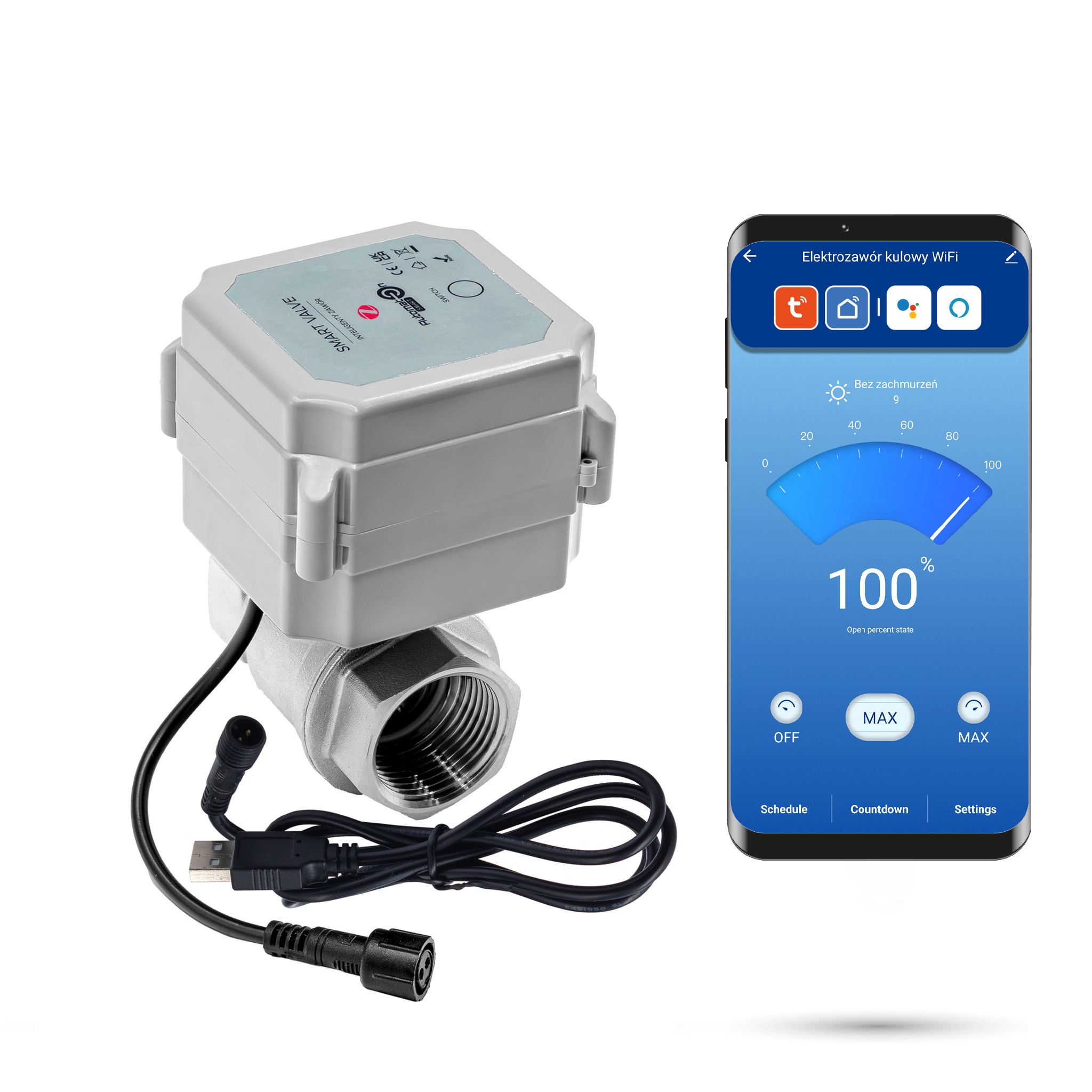 Zigbee Tuya Kugelmagnetventil 1 Zoll Dn25 Edelstahl Ss304