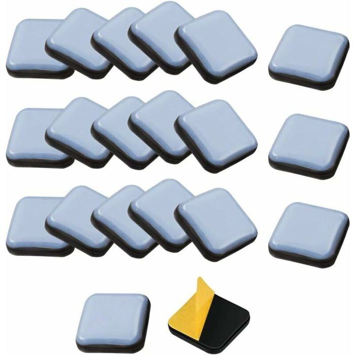 20 Selbstklebende Möbelgleiter, Quadratische Teflon-möbelgleiter, 30 X 30 Mm Teflon-stuhlgleiter