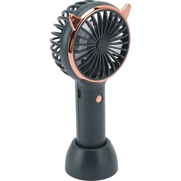 Niedlicher Katzenohren-ventilator, Mini-rgb-ventilator Mit Akku, Ultraleise Mit 3 Geschwindigkeitsstufen, Faltbares Design Für Einfachen Transport, Hellblau.
