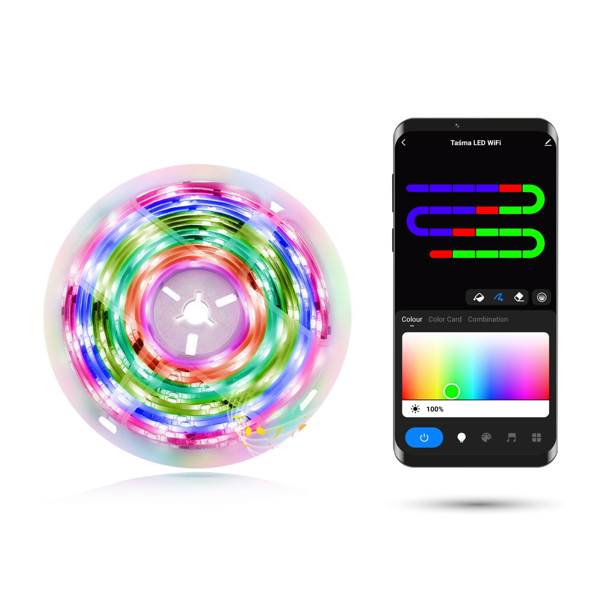 Tuya Wifi Led-streifen 5 M Rgb-ic 18 W Set Mit Netzteil