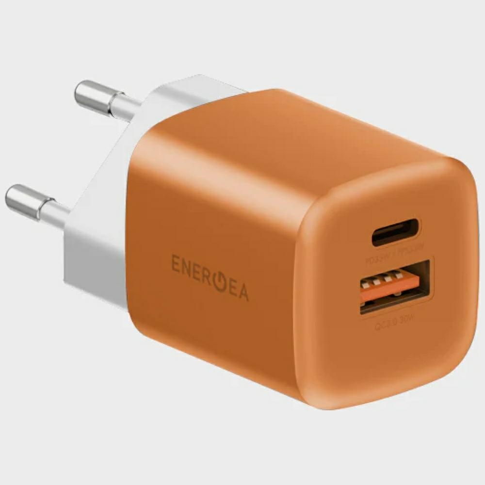 Energea Ampcharge Gan35 Usb-c/usb-a Pd/pps/qc3.0 35w Orange Wandladegerät