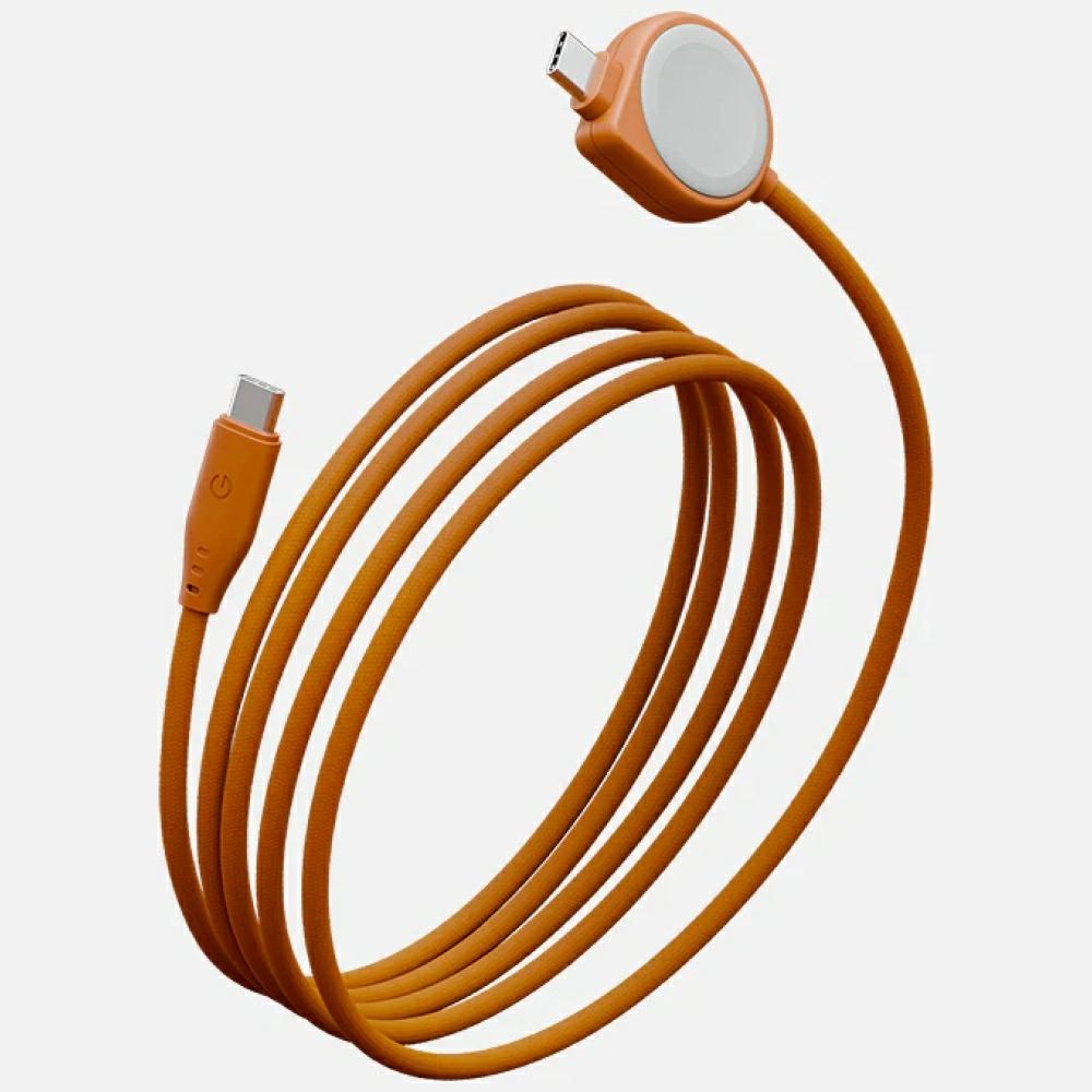 Energea Flow Duo Watch 2-in-1 Usb-c-zu-usb-c-kabel + Apple Watch Ladegerät 480 Mbit/s 60 W 1,5 M Orange